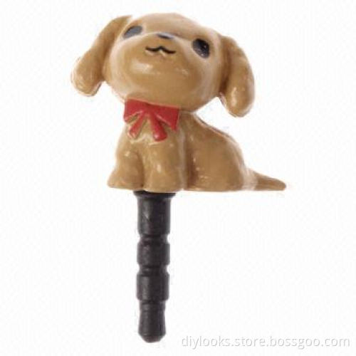 Hot Cartoon Little Dog Style Earphone Anti-dust Plug for iPhone 5/5S/5C and 4/4S/iPod/iPad